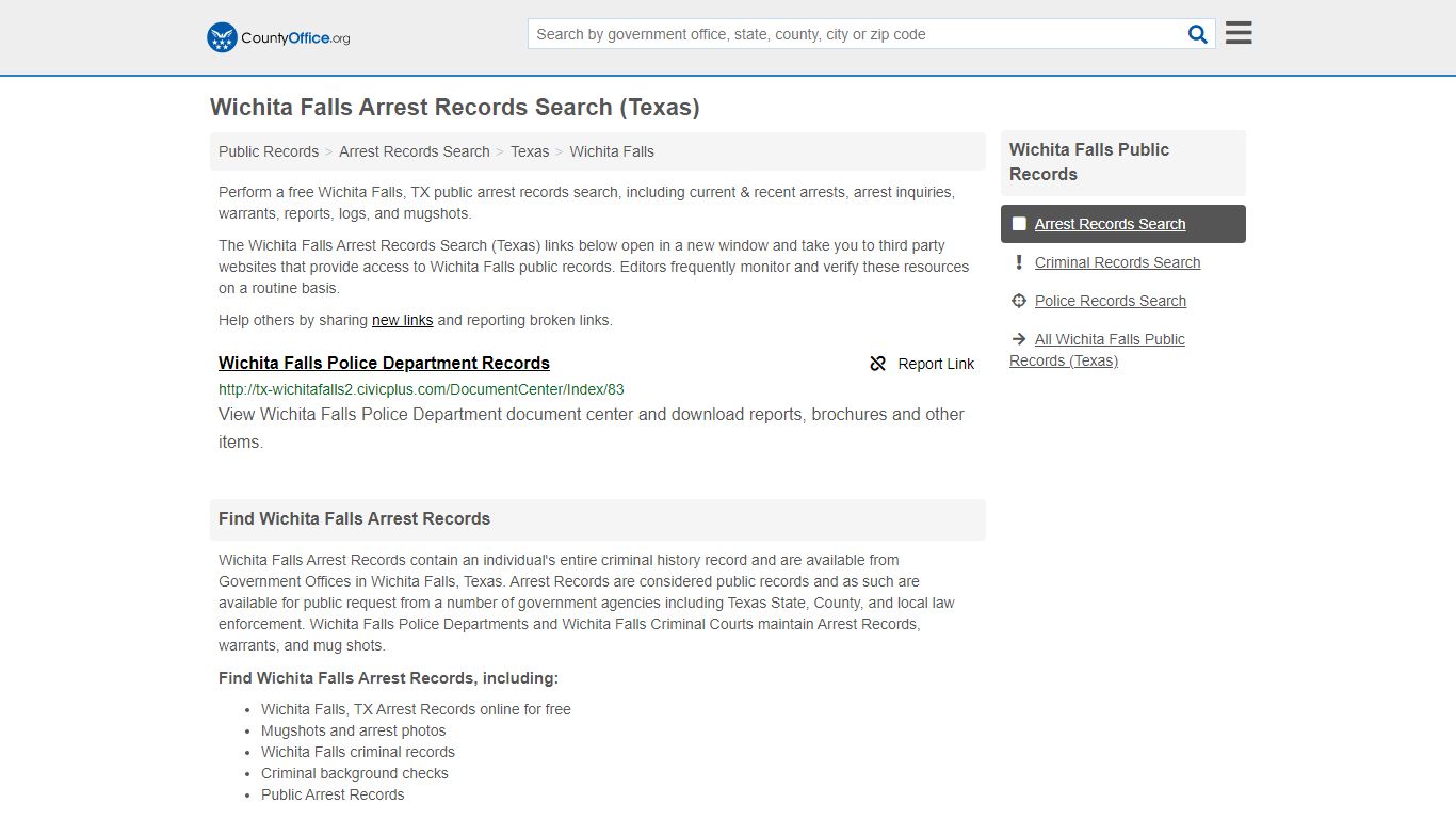 Arrest Records Search - Wichita Falls, TX (Arrests & Mugshots)