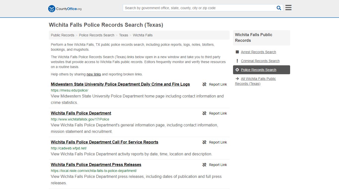 Police Records Search - Wichita Falls, TX (Accidents ...
